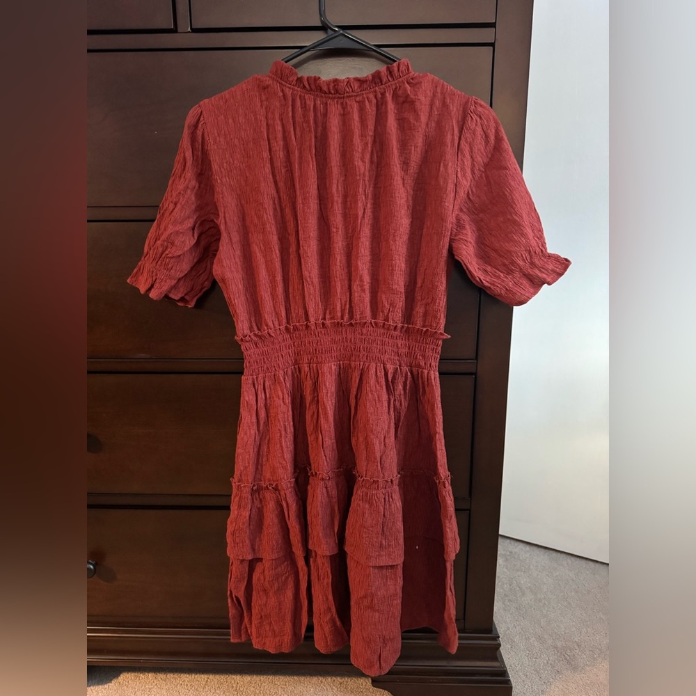 Copper Ruffled Dress - Picture 3 of 3